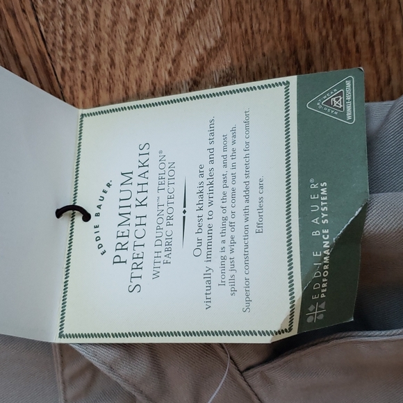 (12P) NWT Eddie Bauer Premium Stretch Flat Front Khaki Wrinkle Resistant - Picture 4 of 13